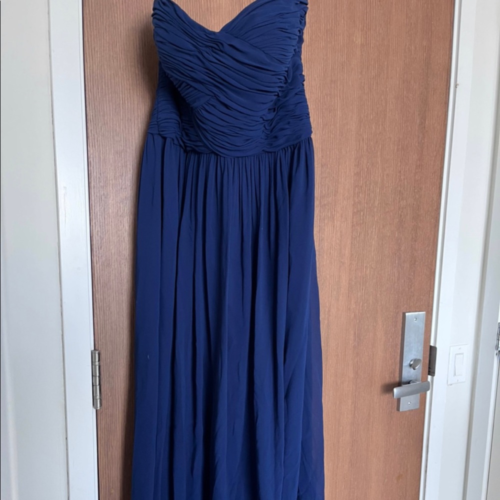 Donna Morgan Strapless Gown in Midnight Blue